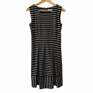 Calvin Klein Sleeveless Fit & Flare Black & White Striped Dress Size 4